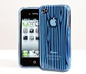 Blue "Tree Effect" Gel Silicone Case & Screen Protector for the new Apple iPhone 4 4G HD