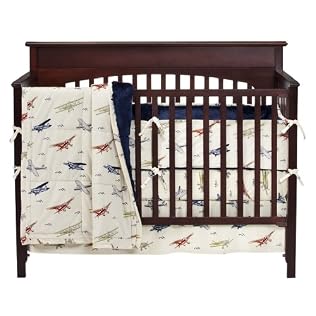 Vintage Airplanes 4-pc. Crib Bedding Set
