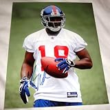 Hakeem Nicks Autographed New York Giants 8x10 Photo W/PROOF, Picture of Hakeem Signing For, New York Giants, North Carolina Tar Heels