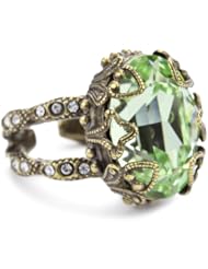 Sorrelli "Sweet Dreams" Heirloom Oval Cut Crystal Gold-Tone Adjustable Ring
