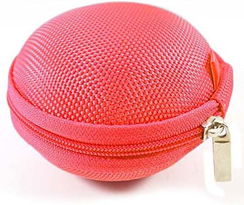 Mini Portable Oval Shape Hard Case Pouch &amp; Carrying Pocket Storage Bag with a Zipper for Earphones, Zipbuds, Headsets, Bluetooth Devices, Adapters, Headphones, SD Cards &amp; much more (2.87"×3.15"×1.9")