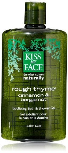 Kiss My Face Rough Thyme Cinnamon & Bergamot, Bath & Shower Gel, 16-Ounce Bottles (Pack of 3)