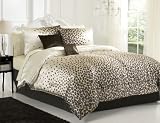 Chic Snow Leopard Brown Cream 6Pc Comforter Set