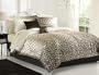 Chic Snow Leopard Brown Cream 6Pc Comforter Set Bedskirt Dec Pillows