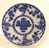1916 Minton Blue Delft Flow Blue 5 inch small dish S766