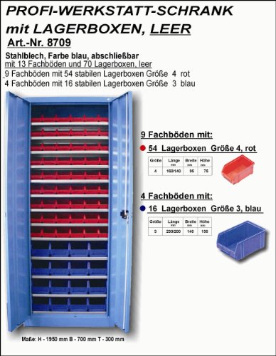 Dresselhaus 8709 Profi-Werstatt-Schrank leer mit Lagerboxen
