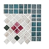 モザイクタイル 花 ２３mm角タイル パターン貼り コーナー用