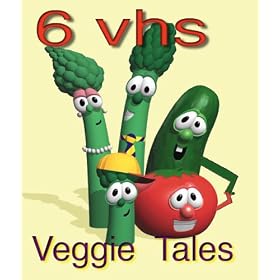 veggie tales set 6 vhs: veggie tales are you my neighbor, veggie tales king george and ducky, veggie tales god wants me to forgive them, veggie tales the toy that saved christmas, veggie tales esther the girl who became queen, veggie tales and the fib from outer space