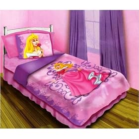 Disney Princess Dreamy Aurora Comforter Bed Sheet Set 3Pc Fitted Sheet Pillowcase & Comforter