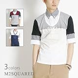 M2SQUARED フェイクレイヤード切り替え5分袖Tシャツ・カットソー(D-A0020-275)