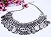 QIYUN.Z (TM) Chunky Punk Tribal Retro Antique Silver Coins Plated Alloy Bib Choker Necklace