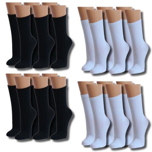 12 Paar Topmodische Socken für Damen, Teenager u. Kinder in