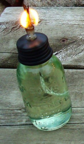 Vintage Mason1858 Canning Fruit Jar Miniature Oil Lamp