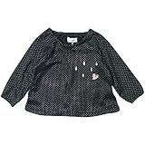 《H28年秋冬物》(日本製) Pample Mousse(パンプルムース) ブライトムースジャガードりす刺繍付オーバーブラウス 90cm/BK NO.DP-63211