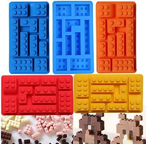 Hot sell !! 10 Holes Lego Brick Blocks Shaped Rectangular DIY Chocolate Silicone Mold Ice Cube Tray Cake Tools Fondant Moulds