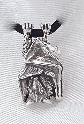 Bat Sleeping Pendant Sterling Silver