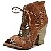 Ollio Women Shoe Fashion Lace up Cutout Ankle High Heel Bootie Sandal