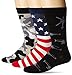 K. Bell Women's Three-Pack Americana Crew Socks, Red/White/Blue/Black, Shoe Size: 4-10