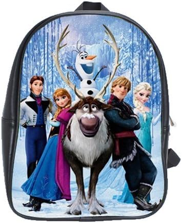 Disney Frozen Elsa Anna Princess Olaf Snowman Kristoff Prince and Sven Reindeer School Backpack for Pre-school or Kindergarten Kids Children Boys Grils, Approx. Dimension: 9.75"(L) x 4.5"(W) x 12.5"(H), its back is fully padded for addition support and comfort, Adjustable padded leather shoulder straps.