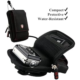 Black Swiss Protective Durable Camera Pouch With Removable Neck Strap For Panasonic Lumix DMC-SZ7 / DMC-TS10 / DMC-TS20 / DMC-TS3 / DMC-TS4 / DMC-ZS10 / DMC-ZS15 / DMC-ZS20 / DMC-ZS8 / FH4 / FH6 / FH8 / SZ1 / TS4 / ZS15 / ZS20 / Point And Shoot Digital Photo Camera + Includes an eBigValue TM Determi