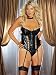 SeXy PLUS Black Faux Leather Underwire Bustier Thong Garters Neckband Stocking Set Queen Size