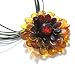 Honey Amber and Sterling Silver Flower Nuggets Necklace-Pin