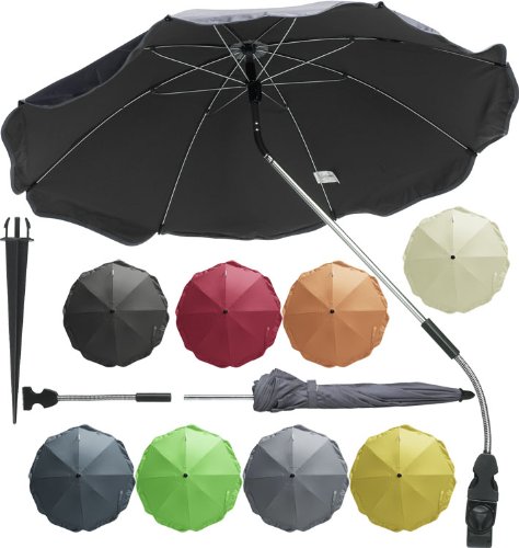 PLAYSHOES Sonnenschirm fuer Kinderwagen (Farbe waehlbar!), braun