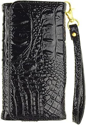 Ranboo Crocodile Skin PU Leather Universal Wallet Purse Pouch with Card slots for 5 to 5.7 inch phone iphone 6 Plus 5.5 '',Samsung Galaxy Note 3,Note 4,Note Edge,Note 2,S5 ,LG G3,Sony Xperia Z2 Z3 ,HTC ONE M8 + 2 in 1 Stylus (Black)