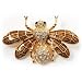 Flying Bee Gold Crystal Brooch