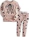 Vaenait Baby 12M-7T Kids Girls Sleepwear Pajama Top Bottom 2 Pieces Set Dot Bow