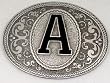 MONOGRAM LETTER "A" ENAMEL  BELT BUCKLE