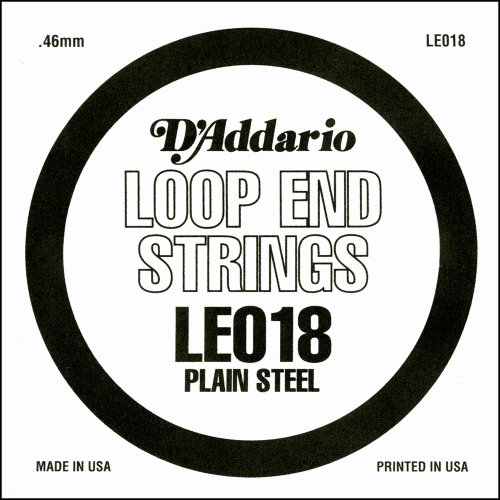 D'Addario LE018 Plain Steel Saiten mit Loop-End 0,04 cm (,018 Zoll) Einzelsaite