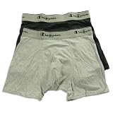 Champion - Mens 2 Pack Active Fit Trunk, U478GY, Grey, Black (Size Small)