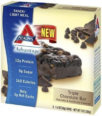 Atkins Advantage Bar - Triple Chocolate - Box of 5 - 1.4 oz by Bekunis