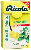 Ricola Herbal Sugar Free Lemonmint Breath Mints, 0.88-Ounce Boxes (Pack of 12)