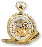 Bellagio bel tempo Imperiale Series 17 Jewel Hand Wind Skeleton Pocket Watch with Free Display Stand and 15 Chain, # 12039G