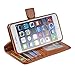 Navor Protective Flip Wallet Case for iPhone 6S Plus & iPhone 6 Plus [5.5 inch] - Brown (IP6PBR)