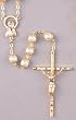 Wedding Rosary -7mm Double Capped Pearl Beads - 22" Plated Solder Link Chain - IMPORTED FROM ITALY - Boxed