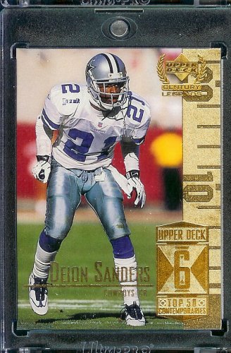 1999 Upper Deck Century Legends # 56 Deion Sanders Dallas Cowboys Football Card- Mint Condition - Shipped In Protective ScrewDown Case!
