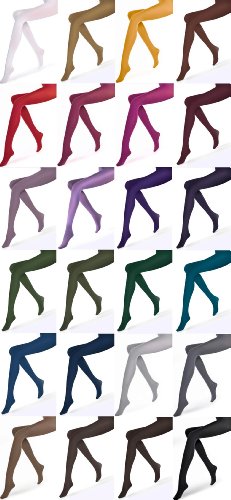 Produkt-Bild: Damen Strumpfhose Blickdicht Feinstrumpfhose 40 DEN Bunt Microfaser Strumpfhosen in Schwarz, Gelb, Gr&uuml;n, Blau, Pink, Lila, Rot, Wei&szlig;, Grau, Braun, T&uuml;rkis, usw.
