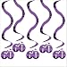 60th Birthday 24in Hanging Swirl Decoration 5ct