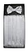 Cumberbund BowTie SILVER GRAY PAISLEY Men's Grey Cummerbund Bow Tie Set