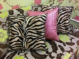 Zebra Print Pillow in Beige/Black.....20 x 20