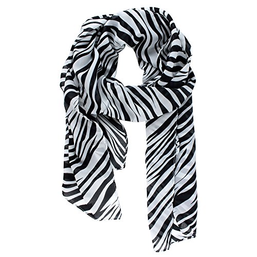 Kobwa(TM) Chiffon Zebra Strips Striped Women Shawl Scarves Wrap With Kobwa's Keyring