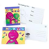 Barney 8 Invitation Cards and 8 Thank You Postcards