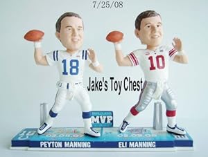 Peyton Manning & Eli Manning Super Bowl MVP Forever Collectibles Bobblehead New Only 360 Were Made Each Numbered 9 Inch