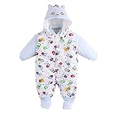 (ラボーグ)La vogue 新生児-1歳ベビー服 足つきとフード付 カバーオール ベビー コスチューム 衣装 仮装 長袖 子供用 着ぐるみ 秋冬防寒 90 ウサギ柄 ブルー