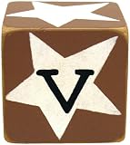 New Arrivals Letter Block V, Chocolate/White