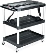 Rubbermaid 9T28 Media Master AV Cart, Three Shelves, 18-3/4w x 32-3/4d x 33h, Black