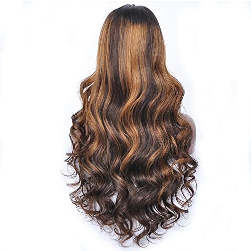 180 Density Brazilian Virgin Hair Ombre Color Wig for Black Women Glueless Lace Front Human Hair Wigs (24inch)